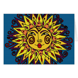 Ukrainsk Folk konst för sol Hälsningskort