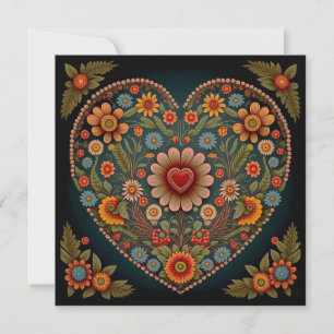 Ukrainsk folkart - Inspired Heart i Multi Färg