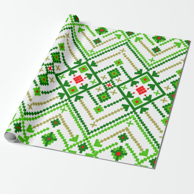 Ukrainsk folkart Inspired Presentpapper (Utrullad)