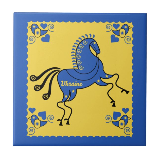 Ukrainsk folkart kakelplatta (Framsidan)
