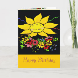 Ukrainsk folkart Sol Grattis på födelsedagen Kort