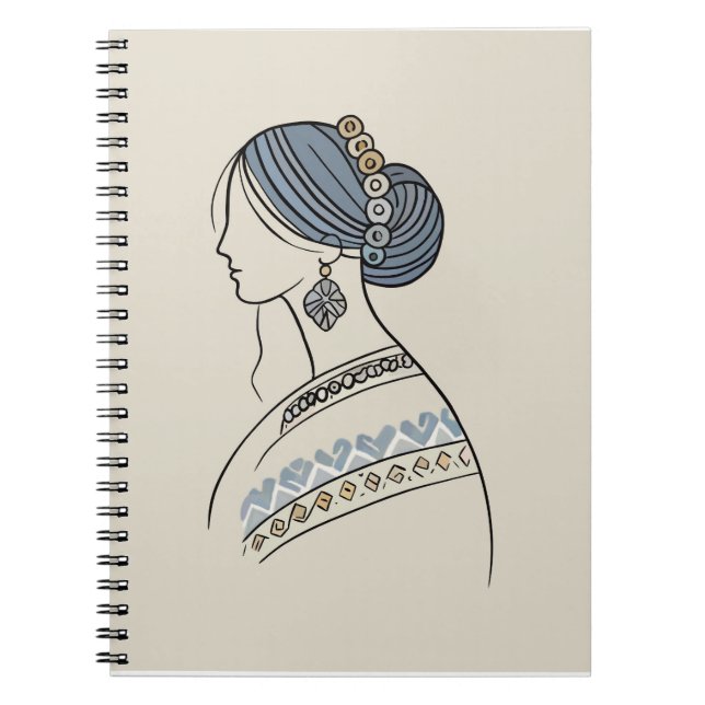 Ukrainsk folkArt Spiral-anteckningsbok | Linjekons Anteckningsbok (Framsidan)
