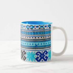 Ukrainsk Folkdesign Två-Tonad Mugg