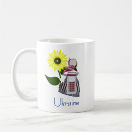 Ukrainsk folkdoll med solros, Motanka. Kaffemugg