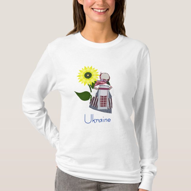 Ukrainsk folkdoll med solros, Motanka. T Shirt (Framsida)