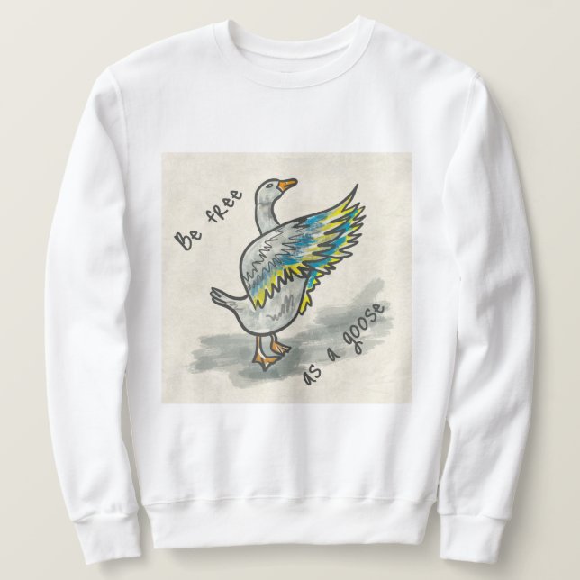 Ukrainsk fri gås lång ärmad tröja (Design framsida)
