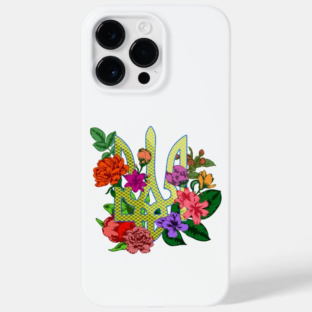Ukrainsk heraldik treudd tryzub blommande blommor (Baksida)