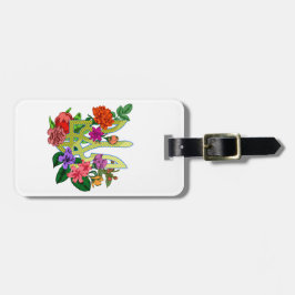 Ukrainsk heraldik treudd tryzub blommande blommor bagagebricka