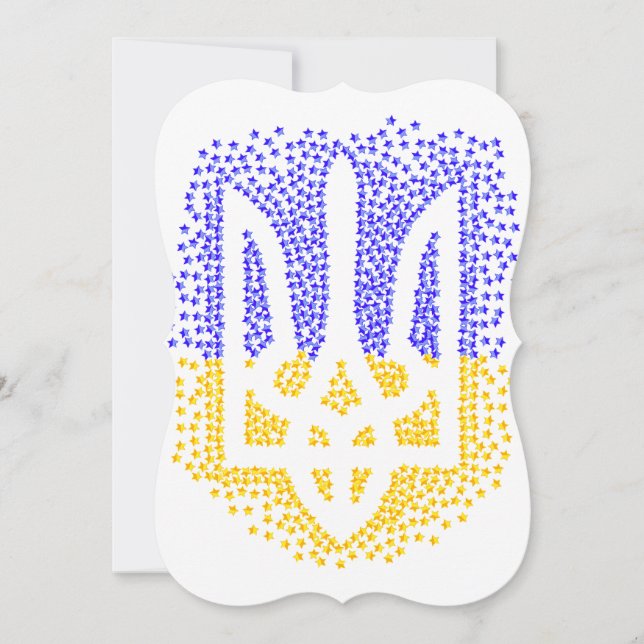 Ukrainsk heraldik treudd tryzub spridande stjärnor (Framsida)