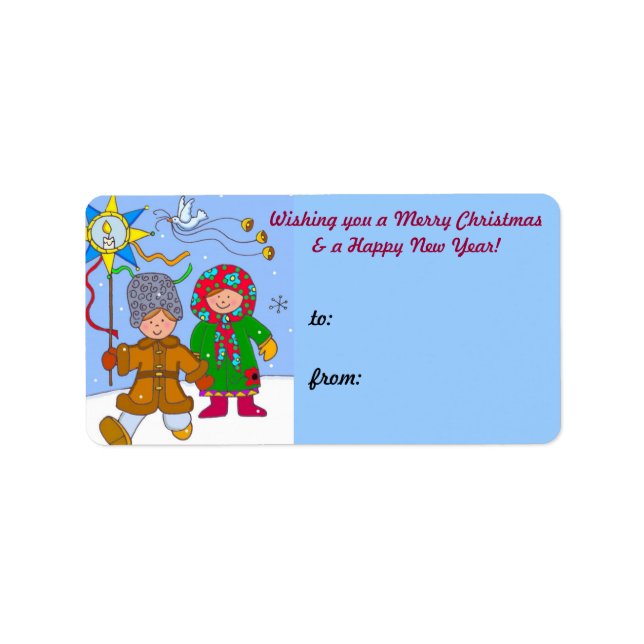 Ukrainsk jul adressetikett (Framsidan)