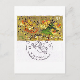 Ukrainsk jul Angel Spädbarn Helg Vykort