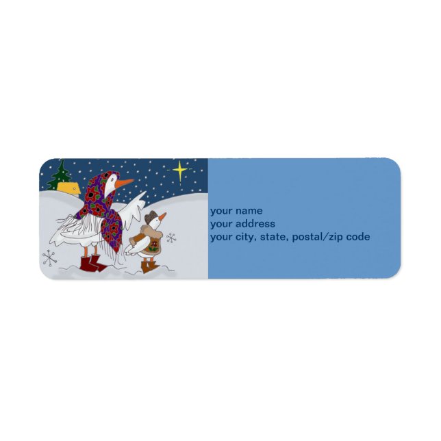 Ukrainsk jul Kachka (Anka) Returadress Etikett (Framsidan)