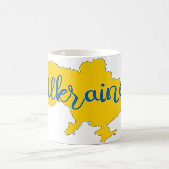 Ukrainsk karta och textning kaffemugg (Center)