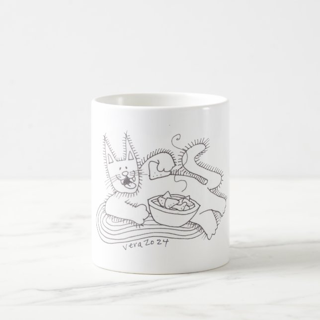 Ukrainsk katt Kitsa Perogie Pyrohy Varenyky Kaffemugg (Center)