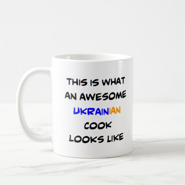 ukrainsk kock, fantastisk kaffemugg (Vänster)