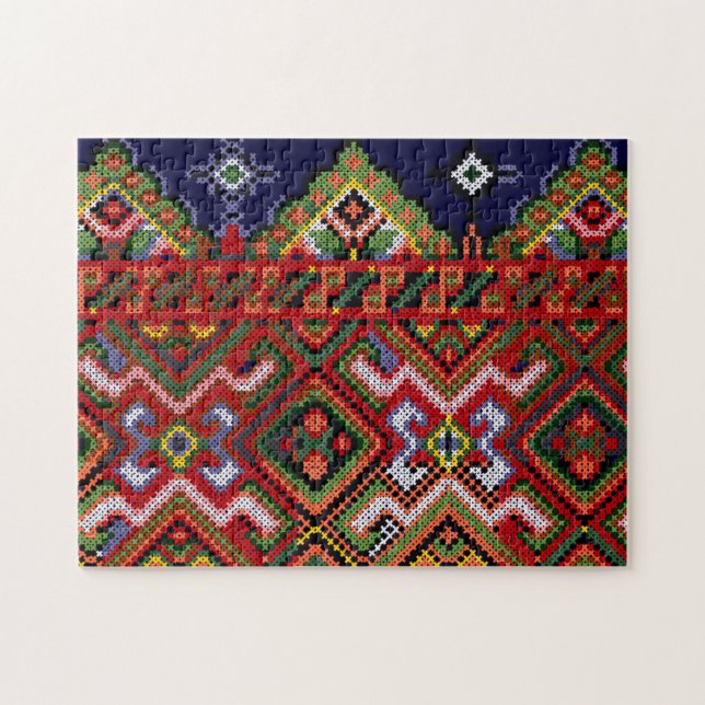Ukrainsk korsstygningsbroderi Pussel (Horisontell)