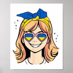 Ukrainsk liten flicka med rött hår poster