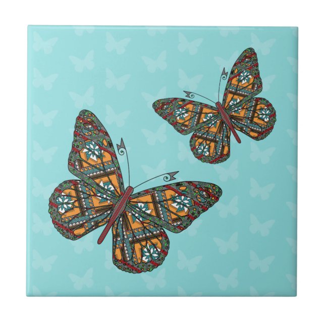 Ukrainsk monarch-panel kakelplatta (Framsidan)