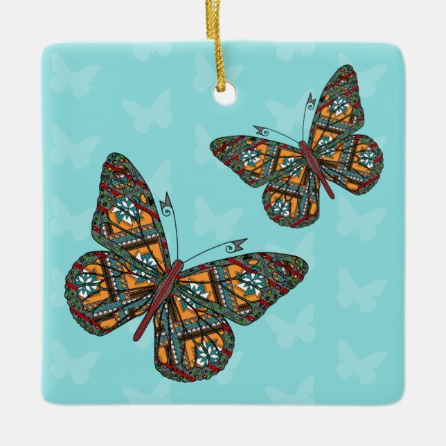 Ukrainsk monarch-prydnad julgransprydnad keramik (Framsida)