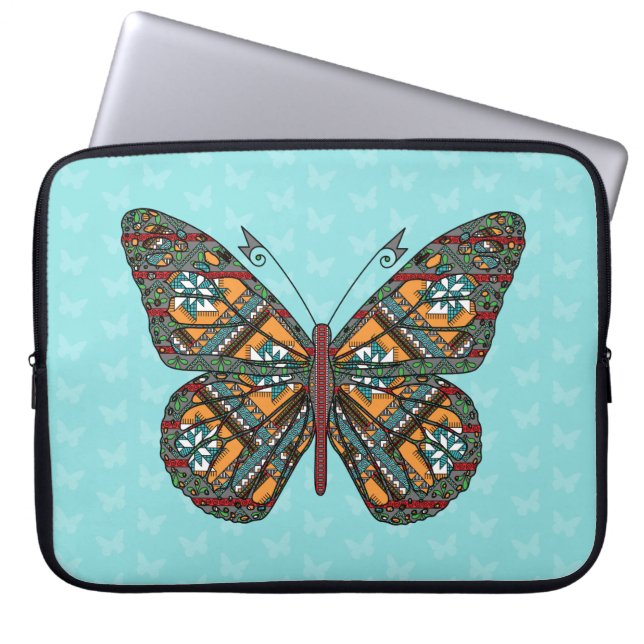 Ukrainsk monark fjäril laptopsleeve laptop fodral (Framsidan)