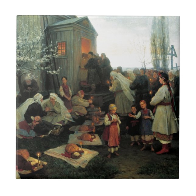 Ukrainsk påsk-/velykDen välsignelse Kakelplatta (Framsidan)