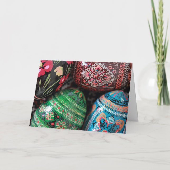 Ukrainsk pysanky - påskägg helgkort (Framsida)