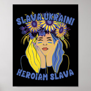 Ukrainsk Slava Ukraini Tröja Ukraina Solros Gi Poster