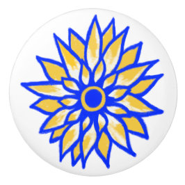Ukrainsk solros keramisk knopp
