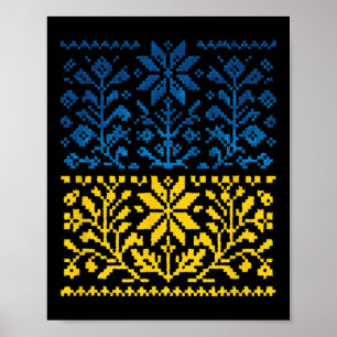 Ukrainsk solros Vyshyvanka Poster