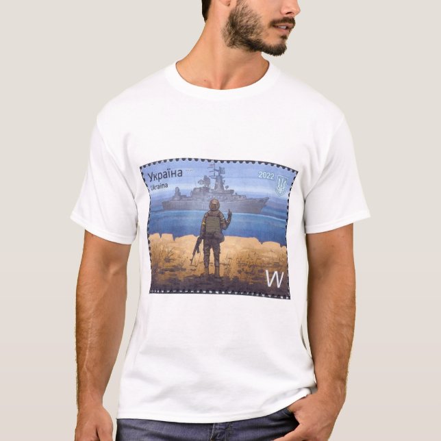 Ukrainsk stämpel Ormön Moskva  T Shirt (Framsida)