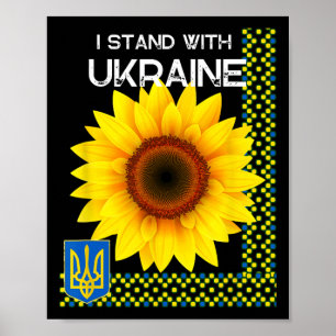Ukrainsk stolthet Jag står med Ukraina solros och Poster