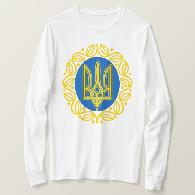 Ukrainsk symbolisk Långärmad T-Shirt (Design framsida)