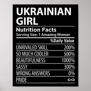 Ukrainsk tjej näringsfakta Roligt dammode Ukraina Poster