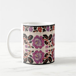 Ukrainsk traditionell vushuvanka folkkonst mönster kaffemugg