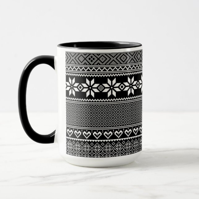 Ukrainsk traditionell vushuvanka folkpattern  mugg (Vänster)