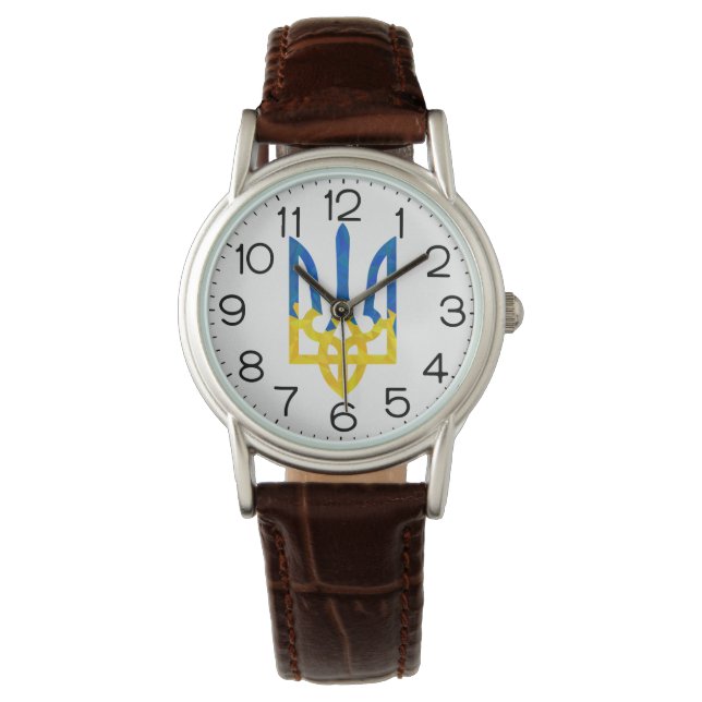Ukrainsk treudd med låg polygon armbandsur (Framsida)