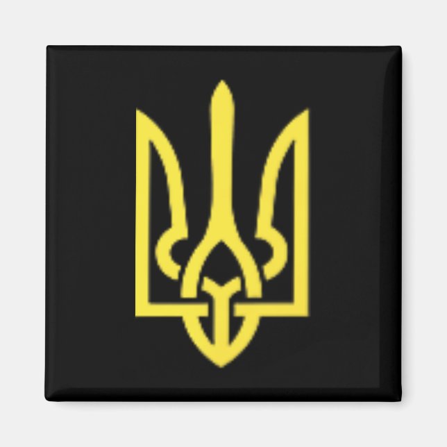 Ukrainsk treudd - Ukraina Tryzub-symbol  Magnet (Framsidan)