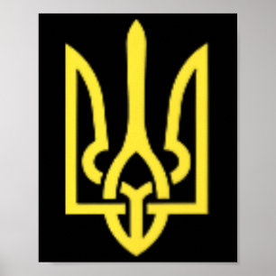 Ukrainsk treudd - Ukrainas Tryzub-symbol Poster