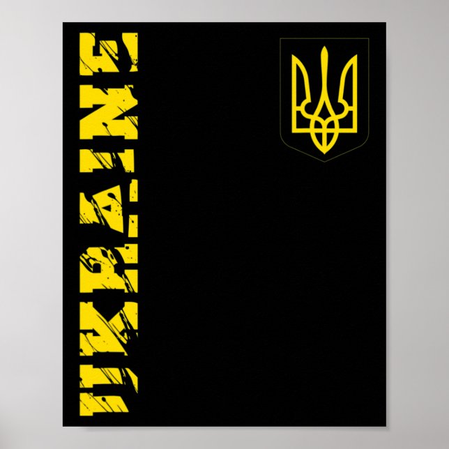 Ukrainsk treudd Ukraine-tröja Tryzub Support Gif Poster (Framsidan)