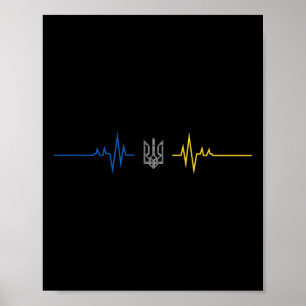 Ukrainsk treudd Ukraineflagga - Jag står med Ukrai Poster