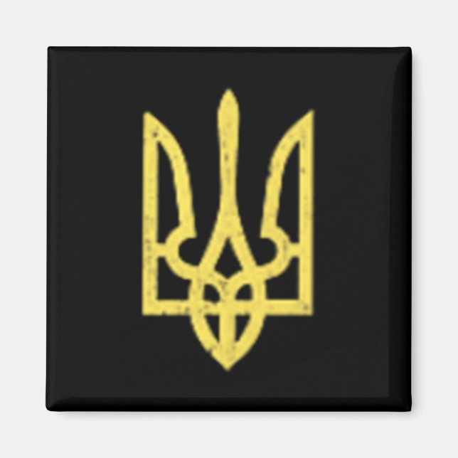 Ukrainsk treuddssymbol - Stöd för Ukraina patriot Magnet (Framsidan)