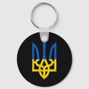 Ukrainsk treuddssymbol - Ukrainska flaggan stöd Pa Nyckelring