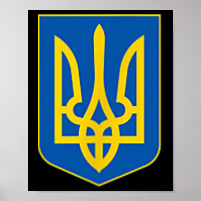 Ukrainsk Trident Emblem Vapen Logo  Poster (Framsidan)