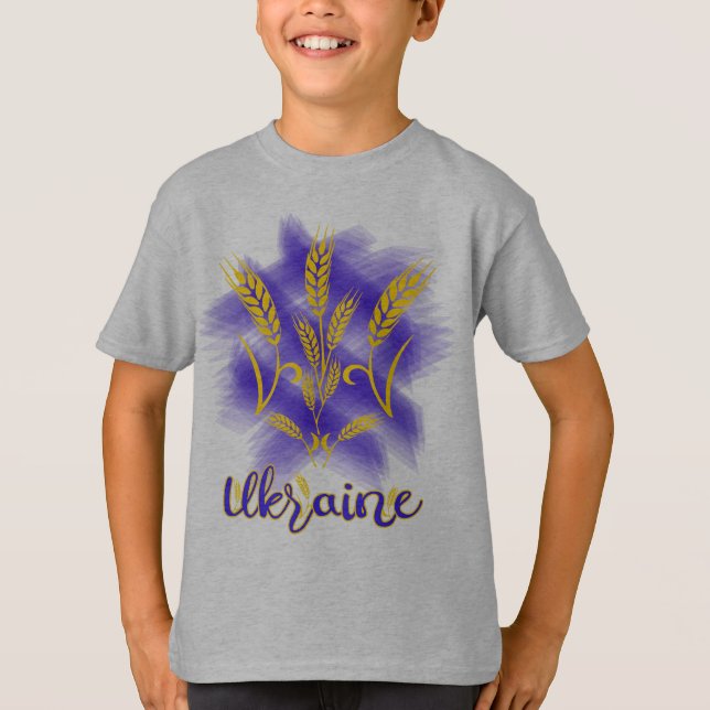 Ukrainsk trident gjord av vetearon t shirt (Framsida)