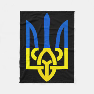 Ukrainsk Trident-symbol - Ukrainas flagga Support Fleecefilt