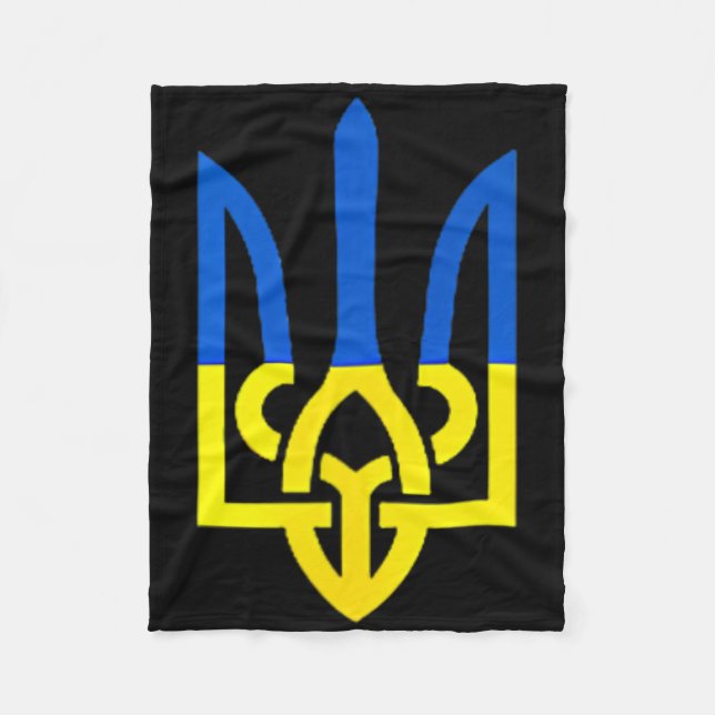 Ukrainsk Trident-symbol - Ukrainas flagga Support  Fleecefilt (Framsidan)