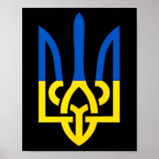 Ukrainsk Trident-symbol - Ukrainas flagga Support  Poster (Framsidan)