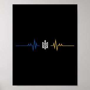 Ukrainsk Tryzub-symbol med svärd - Ukraina Tride Poster