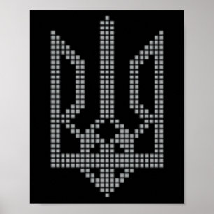 Ukrainsk Tryzub-symbol på hjärtat - Ukraina tre Poster