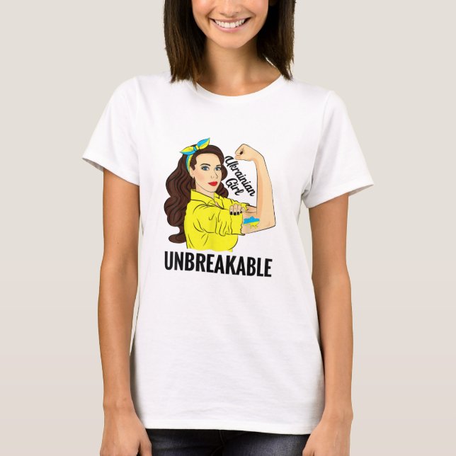 Ukrainsk Tshirt Women Girl, ej brytbar T Shirt (Framsida)